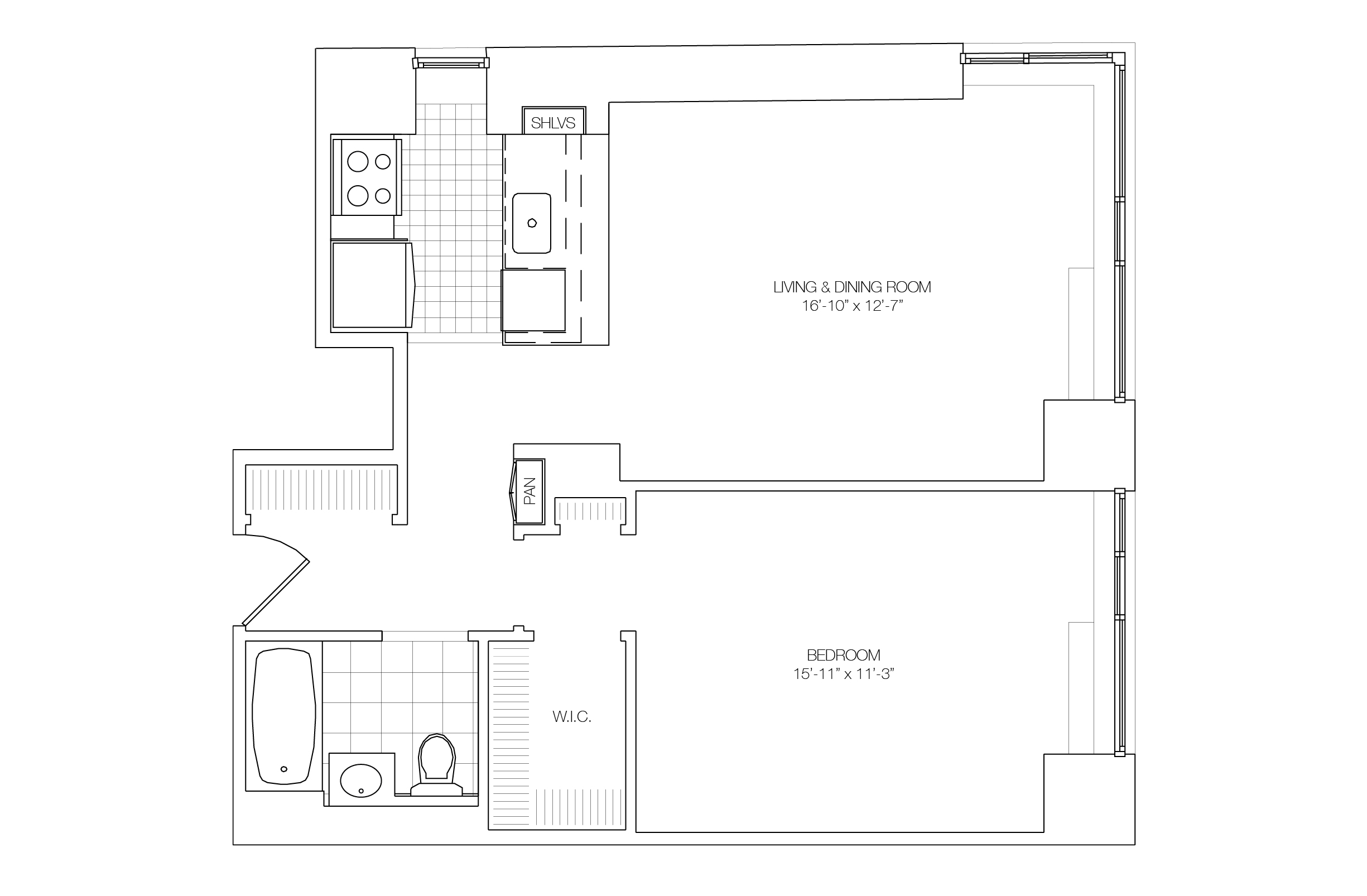 Floorplan of Apartment 24E - for additional help call us on (212) 256-9675
